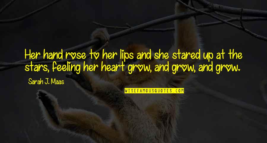 Lips And Love Quotes By Sarah J. Maas: Her hand rose to her lips and she