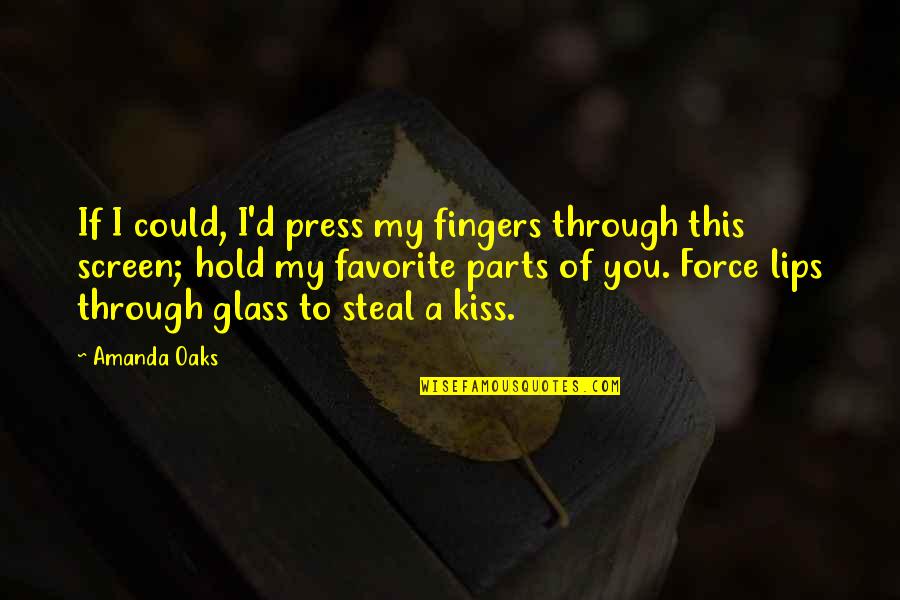 Lips Kiss Quotes By Amanda Oaks: If I could, I'd press my fingers through