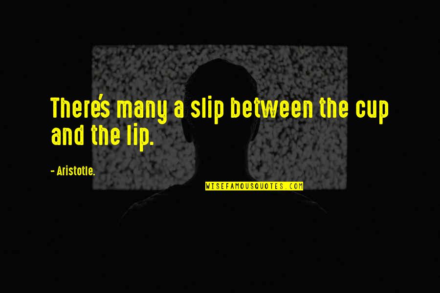 Lips Quotes By Aristotle.: There's many a slip between the cup and
