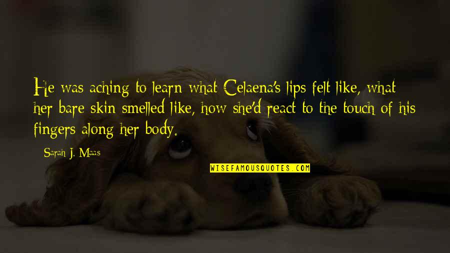 Lips Touch Quotes By Sarah J. Maas: He was aching to learn what Celaena's lips