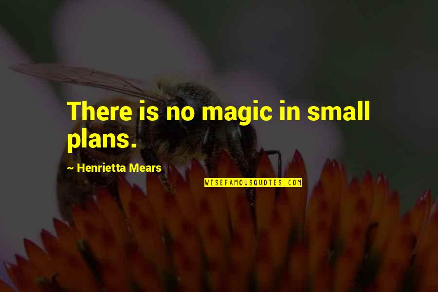 Lipscani Quotes By Henrietta Mears: There is no magic in small plans.