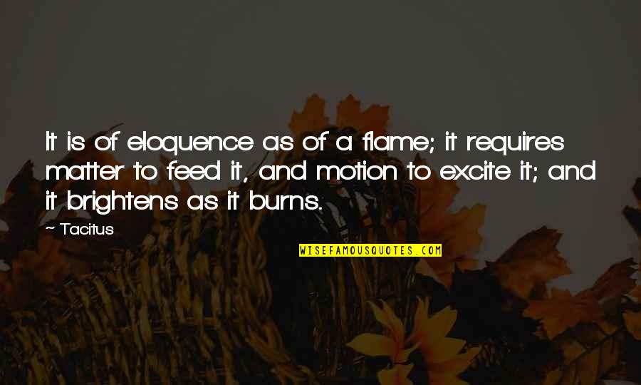 Lipschitz Condition Quotes By Tacitus: It is of eloquence as of a flame;