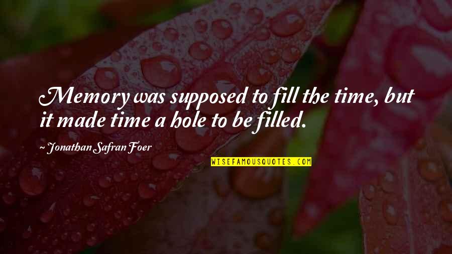 Lipset And Rokkan Quotes By Jonathan Safran Foer: Memory was supposed to fill the time, but Lipset And Rokkan Quotes By Jonathan Safran Foer: Memory was supposed to fill the time, but