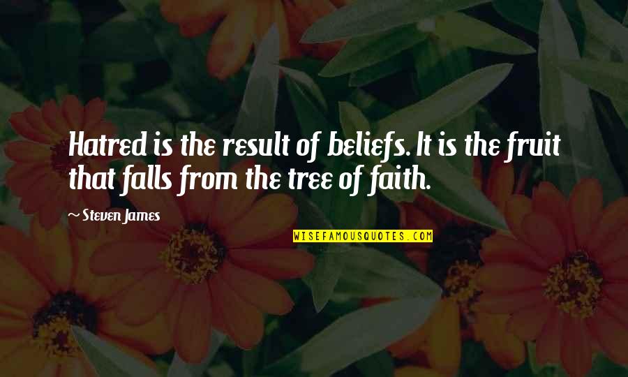 Lipshutz Lesions Quotes By Steven James: Hatred is the result of beliefs. It is