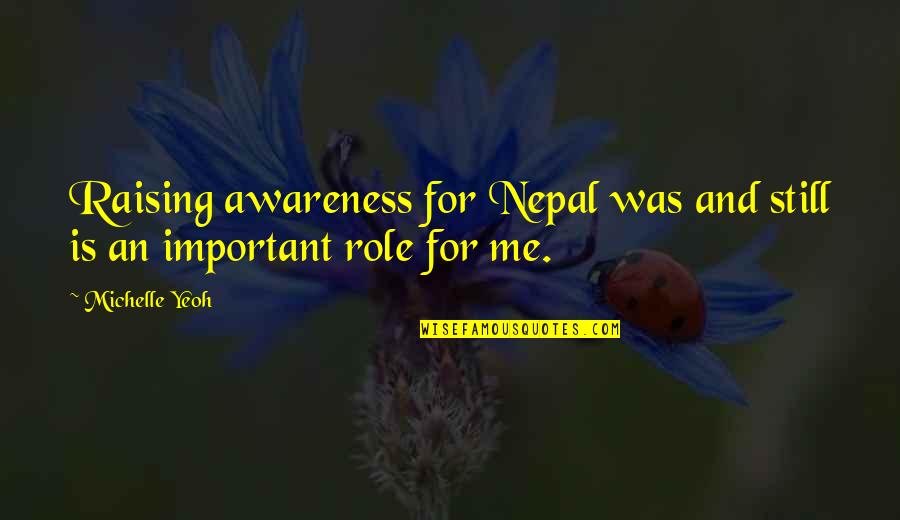 Lipsing Quotes By Michelle Yeoh: Raising awareness for Nepal was and still is