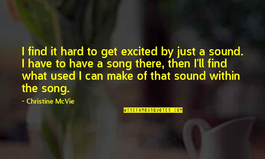 Lipstick And Pearls Quotes By Christine McVie: I find it hard to get excited by