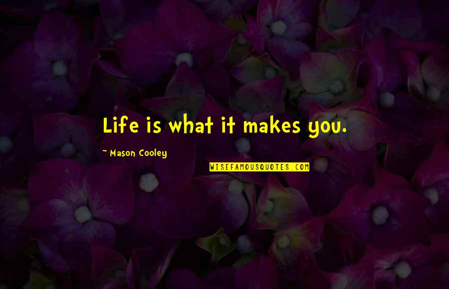 Lipstick Traces Quotes By Mason Cooley: Life is what it makes you.