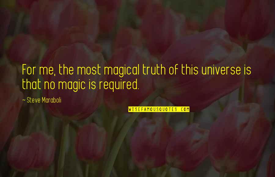 Liquified Organs Quotes By Steve Maraboli: For me, the most magical truth of this