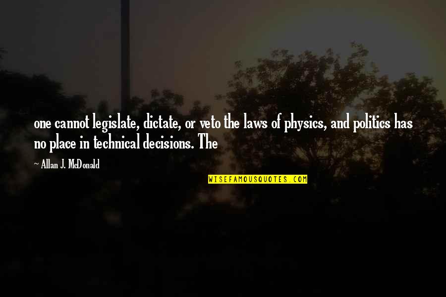 Liquifying Quotes By Allan J. McDonald: one cannot legislate, dictate, or veto the laws