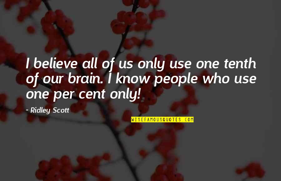 Liquore Sand Quotes By Ridley Scott: I believe all of us only use one Liquore Sand Quotes By Ridley Scott: I believe all of us only use one