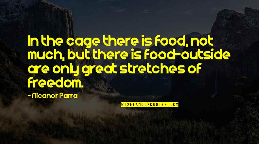 Liquored Scale Quotes By Nicanor Parra: In the cage there is food, not much,