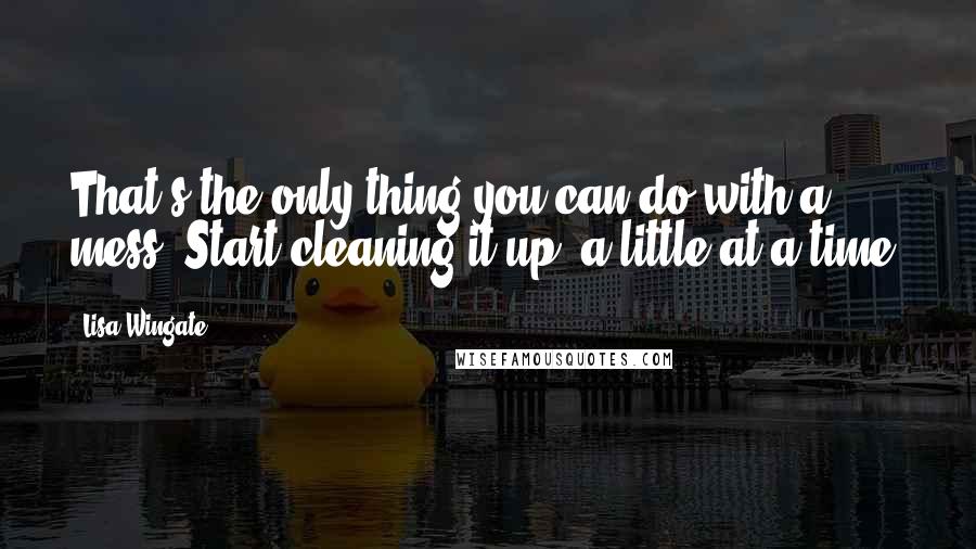 Lisa Wingate quotes: That's the only thing you can do with a mess. Start cleaning it up, a little at a time.