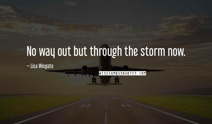 Lisa Wingate quotes: No way out but through the storm now.