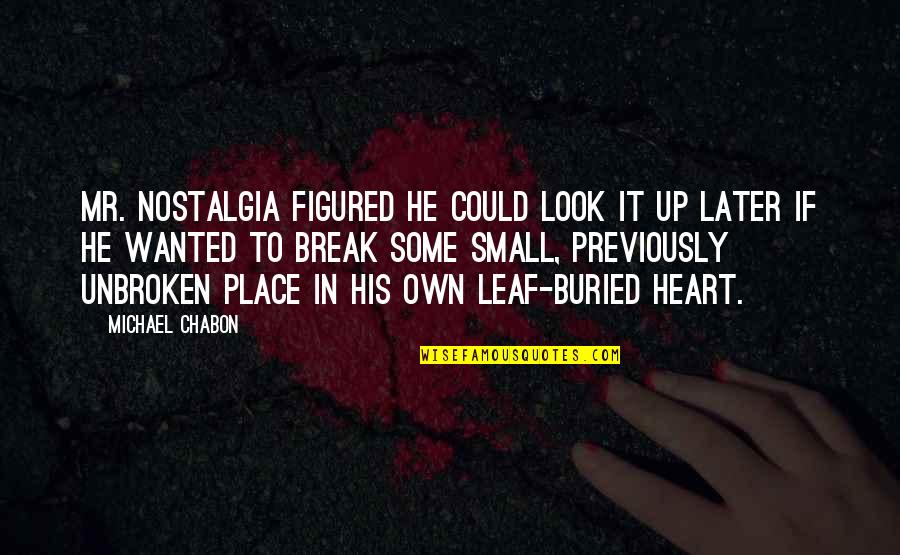 Lisabeth Fryer Quotes By Michael Chabon: Mr. Nostalgia figured he could look it up Lisabeth Fryer Quotes By Michael Chabon: Mr. Nostalgia figured he could look it up