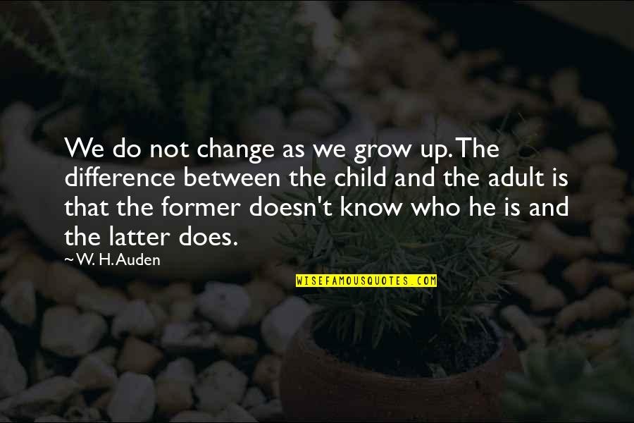 Lisbeeth Quotes By W. H. Auden: We do not change as we grow up.
