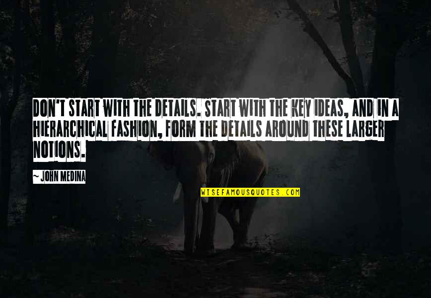 Liscio Pro Quotes By John Medina: Don't start with the details. Start with the Liscio Pro Quotes By John Medina: Don't start with the details. Start with the