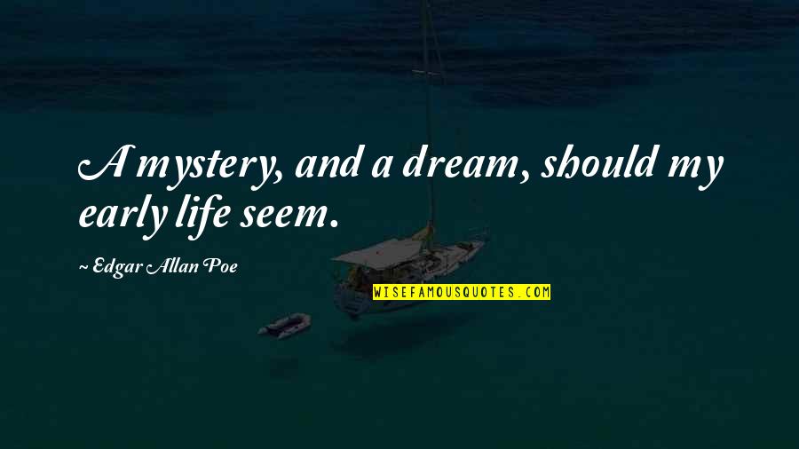 Liseth Calero Quotes By Edgar Allan Poe: A mystery, and a dream, should my early Liseth Calero Quotes By Edgar Allan Poe: A mystery, and a dream, should my early