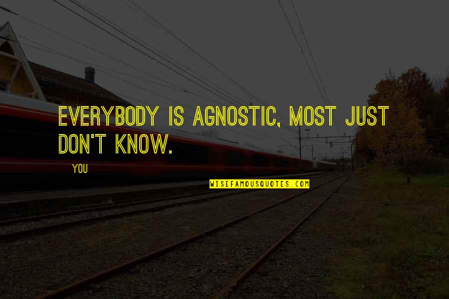 Lishan Quotes By You: Everybody is agnostic, most just don't know.