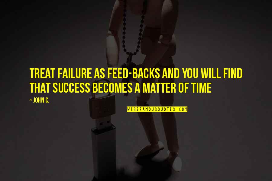 Lisping Attractive Quotes By John C.: Treat failure as feed-backs and you will find