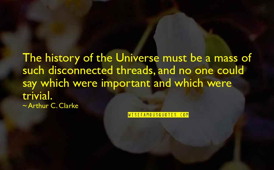 Lissia Amach Quotes By Arthur C. Clarke: The history of the Universe must be a