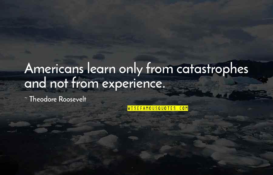 List Of Common Quotes By Theodore Roosevelt: Americans learn only from catastrophes and not from
