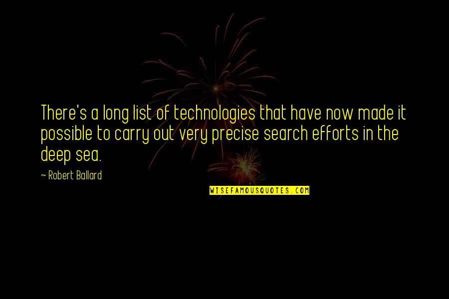 List Of The Quotes By Robert Ballard: There's a long list of technologies that have