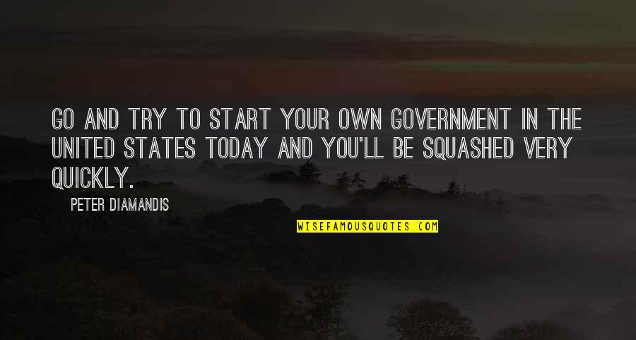 Listen Heart Mind Quotes By Peter Diamandis: Go and try to start your own government Listen Heart Mind Quotes By Peter Diamandis: Go and try to start your own government