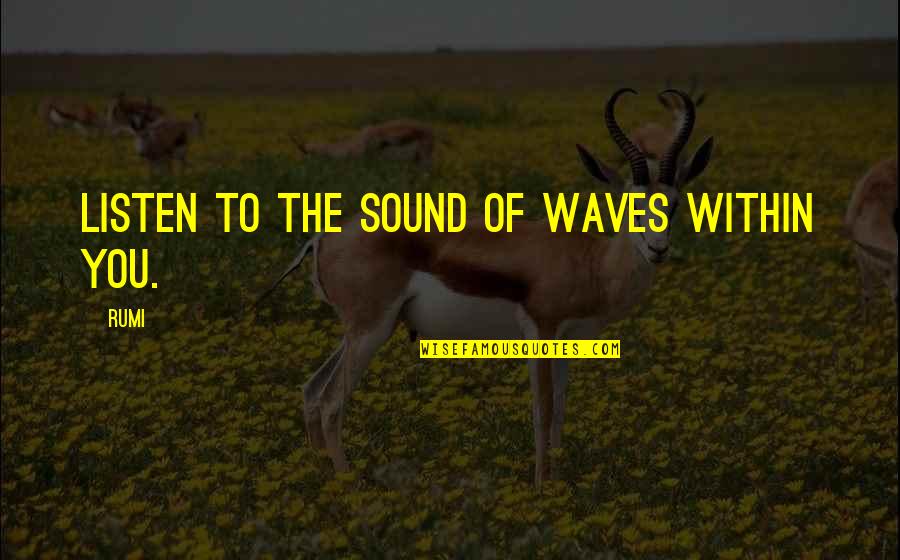 Listen To The Sound Of The Waves Quotes By Rumi: Listen to the sound of waves within you.