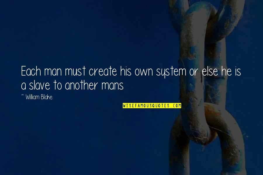 Listening To Gossip Quotes By William Blake: Each man must create his own system or