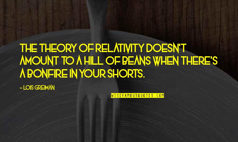 Lit Quotes By Lois Greiman: The theory of relativity doesn't amount to a