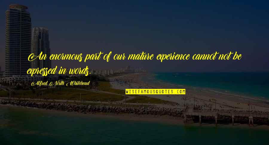 Litania Do Wszystkich Quotes By Alfred North Whitehead: An enormous part of our mature experience cannot Litania Do Wszystkich Quotes By Alfred North Whitehead: An enormous part of our mature experience cannot