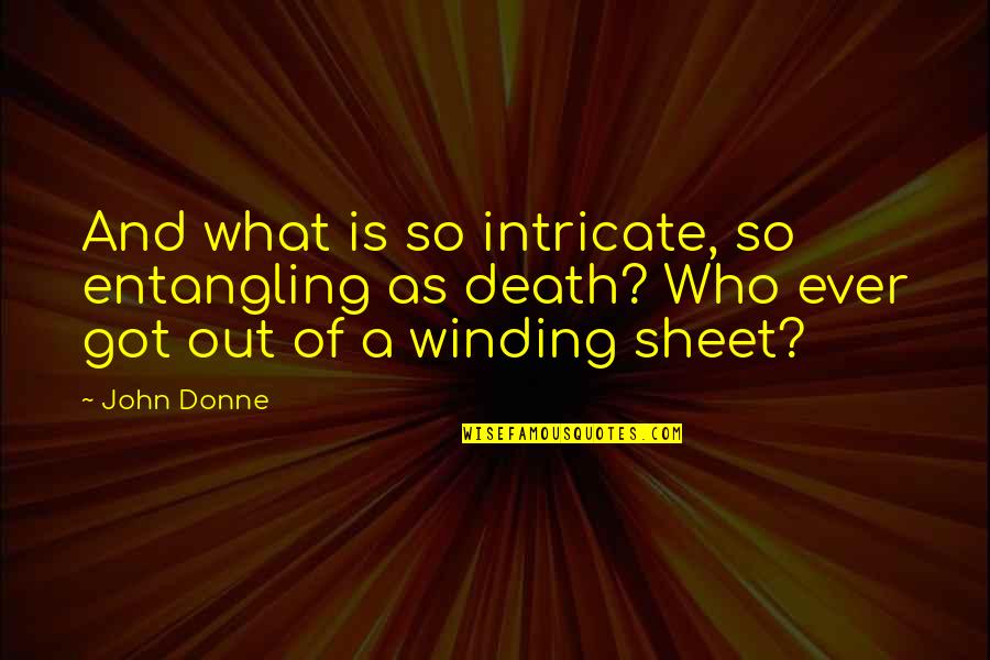Litcharts Fahrenheit 451 Quotes By John Donne: And what is so intricate, so entangling as