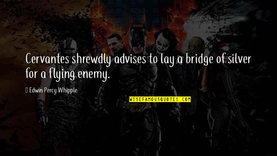 Litematic Quotes By Edwin Percy Whipple: Cervantes shrewdly advises to lay a bridge of