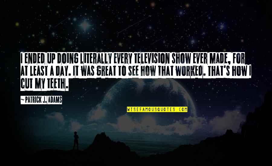 Literally Quotes By Patrick J. Adams: I ended up doing literally every television show