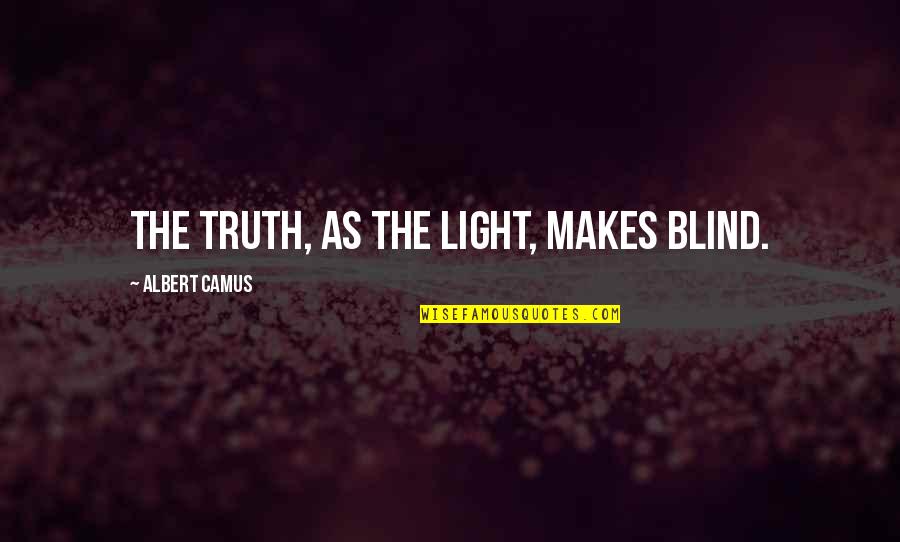 Literary And Music Composition Quotes By Albert Camus: The truth, as the light, makes blind.