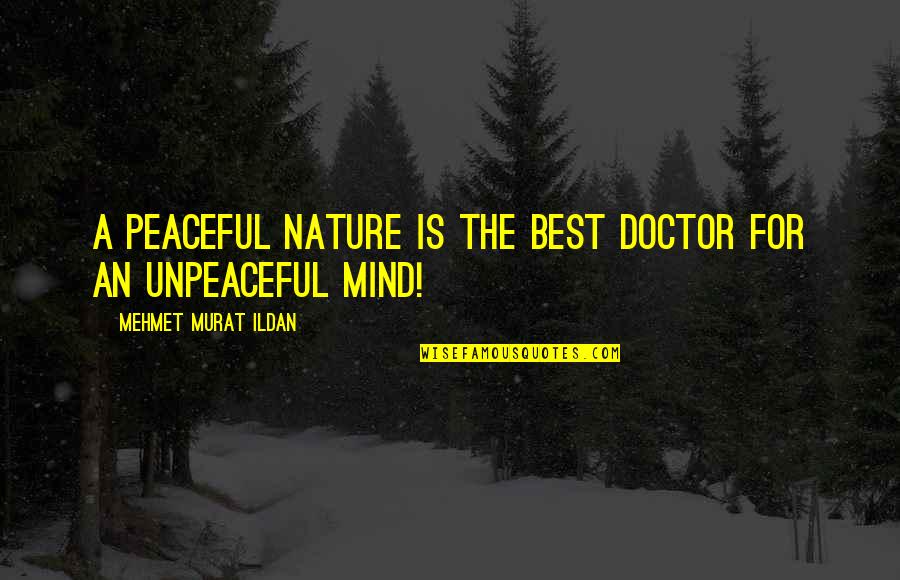 Literature And Nature Quotes By Mehmet Murat Ildan: A peaceful nature is the best doctor for