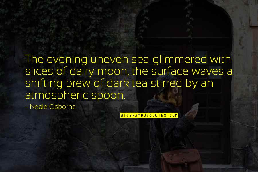 Literature For Children Quotes By Neale Osborne: The evening uneven sea glimmered with slices of Literature For Children Quotes By Neale Osborne: The evening uneven sea glimmered with slices of