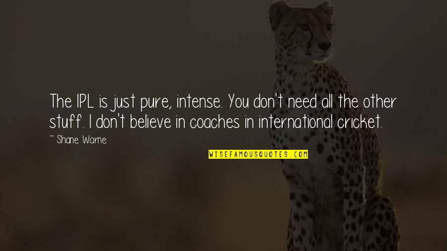 Lithophanes Quotes By Shane Warne: The IPL is just pure, intense. You don't