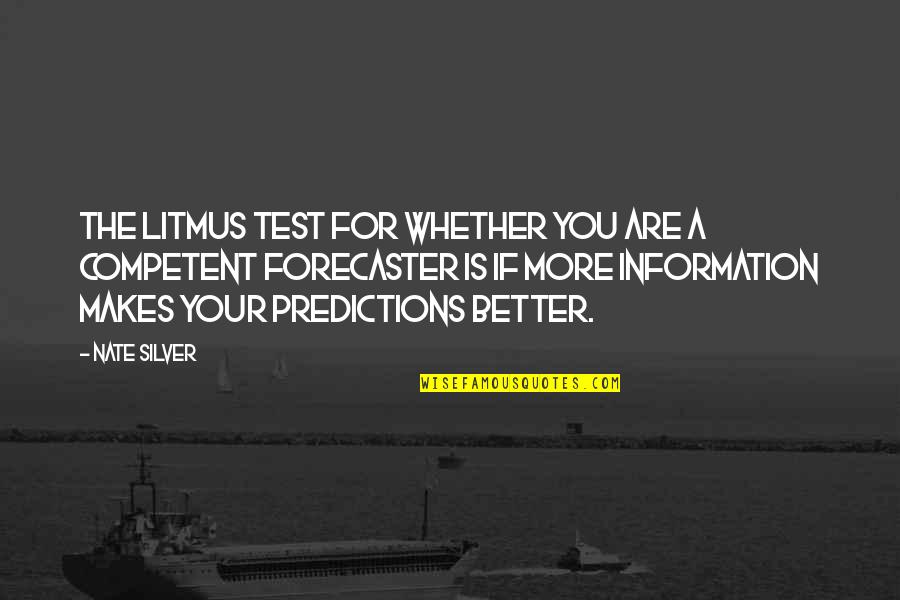 Litmus Quotes By Nate Silver: The litmus test for whether you are a