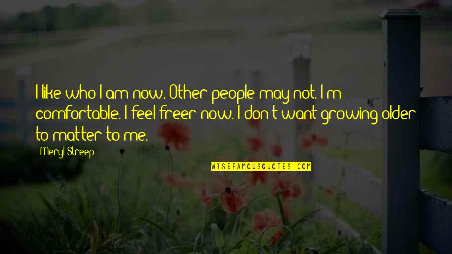 Litteral Quotes By Meryl Streep: I like who I am now. Other people