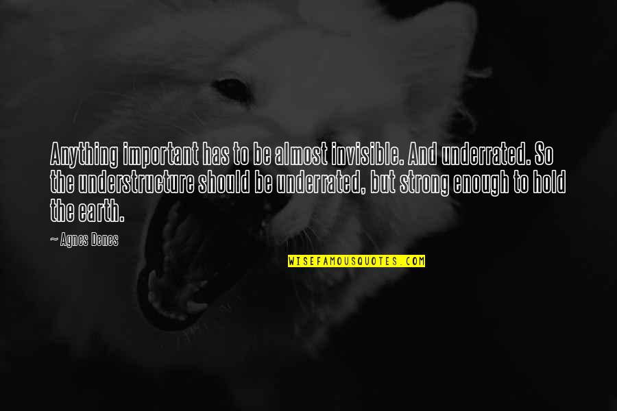Littizzetto Tampon Quotes By Agnes Denes: Anything important has to be almost invisible. And Littizzetto Tampon Quotes By Agnes Denes: Anything important has to be almost invisible. And