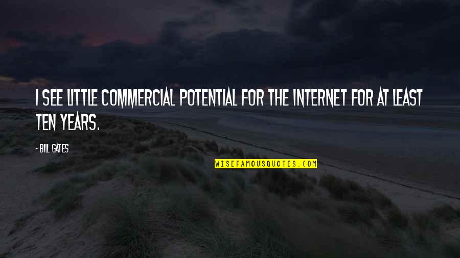 Little Bill Quotes By Bill Gates: I see little commercial potential for the Internet