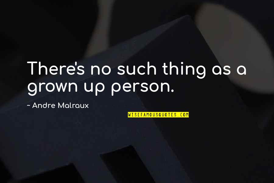 Little Bit Happy Quotes By Andre Malraux: There's no such thing as a grown up