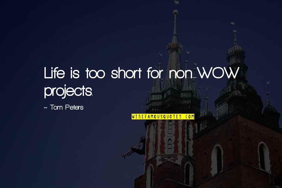 Little Brothers From A Sister Quotes By Tom Peters: Life is too short for non-WOW projects.