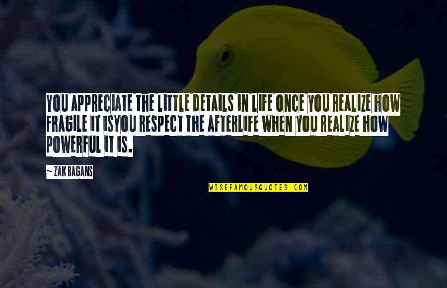 Little But Powerful Quotes By Zak Bagans: You appreciate the little details in life once