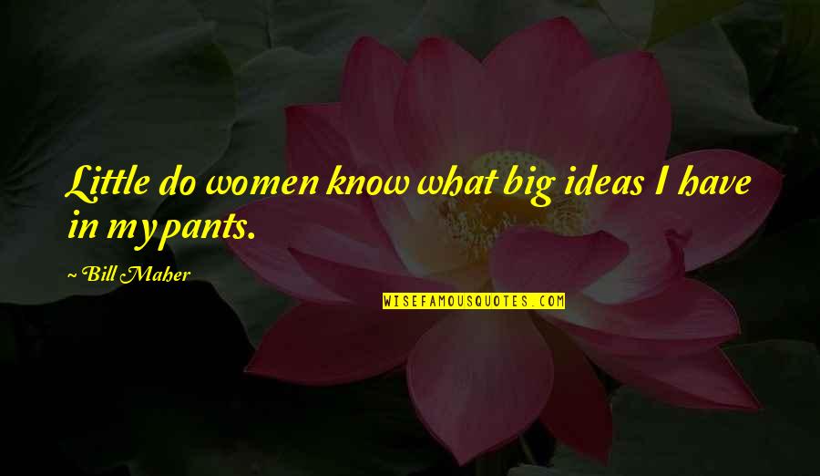 Little Do They Know Quotes By Bill Maher: Little do women know what big ideas I