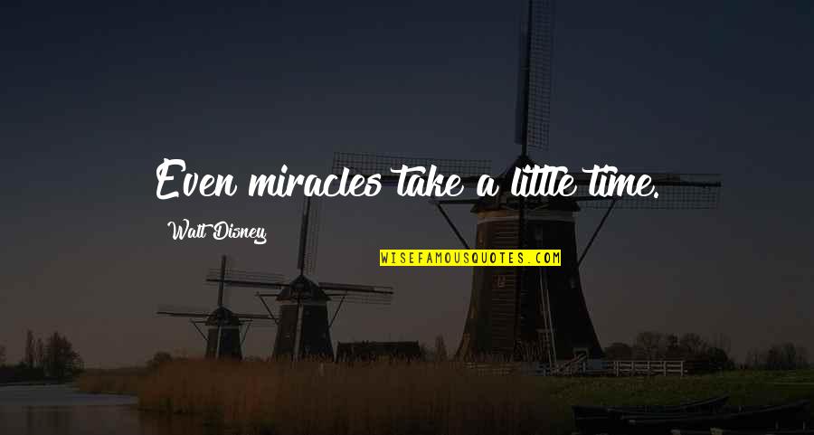 Little Fairy Quotes By Walt Disney: Even miracles take a little time.