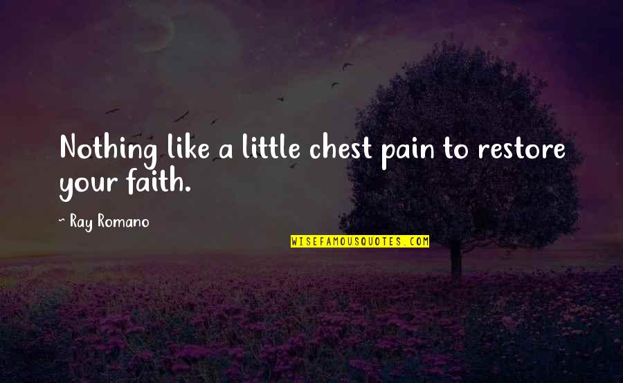 Little Faith Quotes By Ray Romano: Nothing like a little chest pain to restore