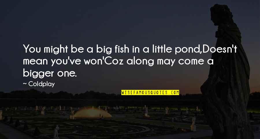 Little Fish In A Big Pond Quotes By Coldplay: You might be a big fish in a