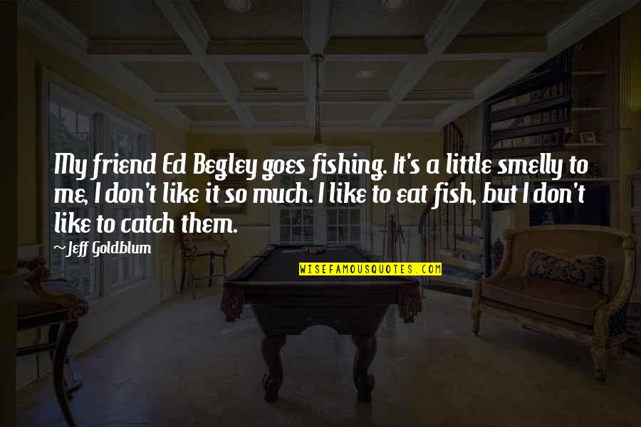 Little Fish Quotes By Jeff Goldblum: My friend Ed Begley goes fishing. It's a